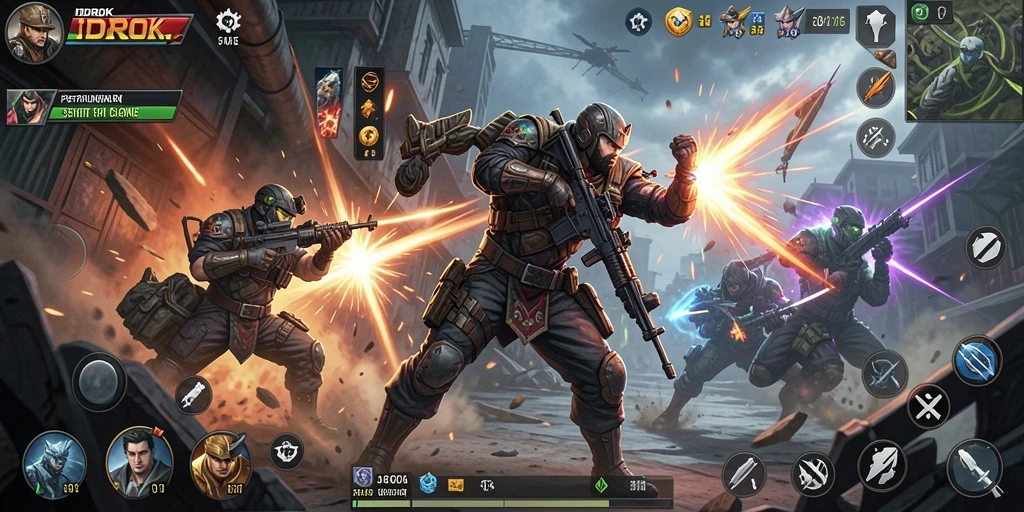 Tampilan gameplay seru dan mendebarkan di IDROK saat bertarung.