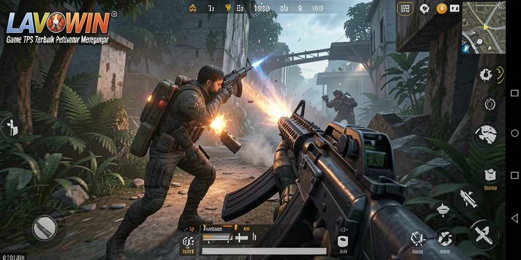 Tampilan gameplay seru dalam LAVOWIN dengan aksi menegangkan.