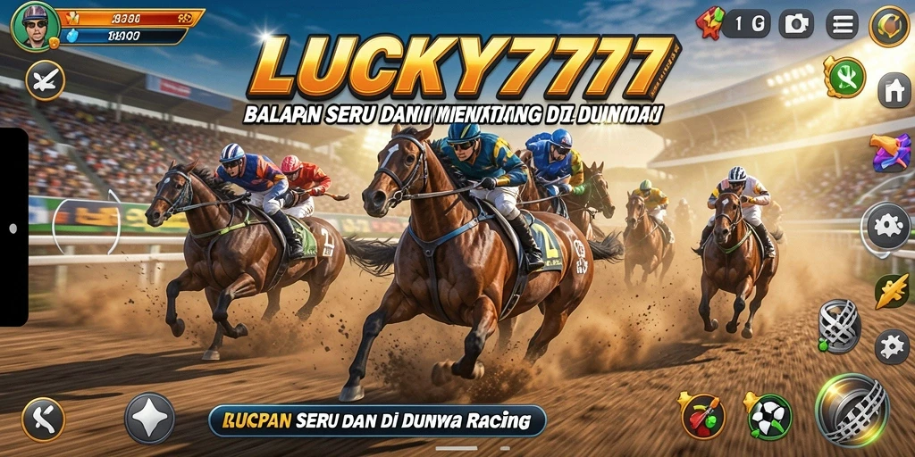 Tampilan gameplay <strong>LUCKY777</strong> yang menegangkan dan penuh aksi di lintasan balap.