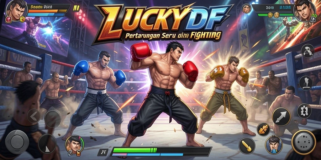 Gambaran gameplay seru LUCKYDF di arena pertarungan.