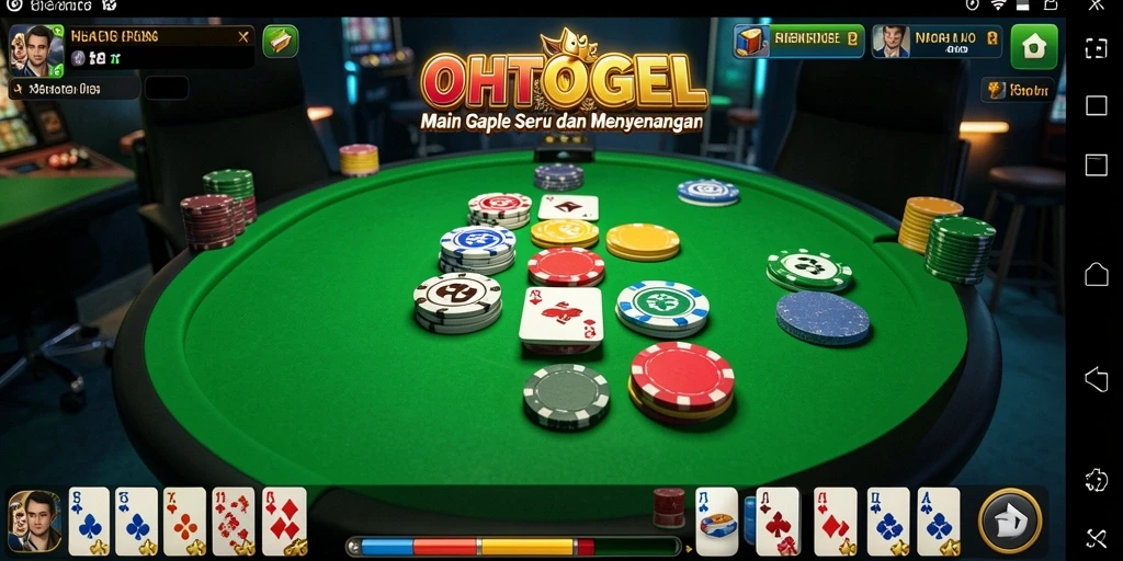 Tampilan layar permainan OHTOGEL dengan konsep Gaple yang menarik.