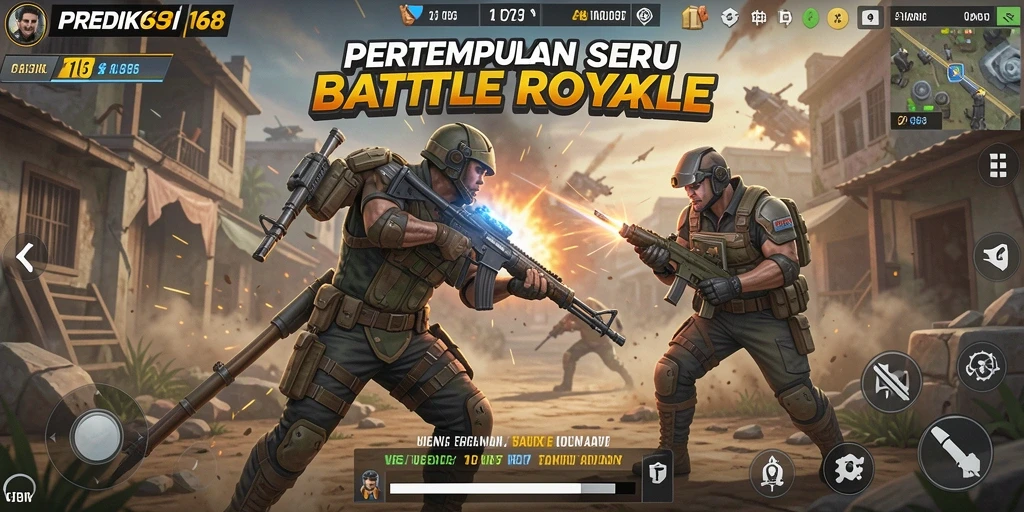 Tampilan nyata dari gameplay Battle Royale yang mendebarkan.