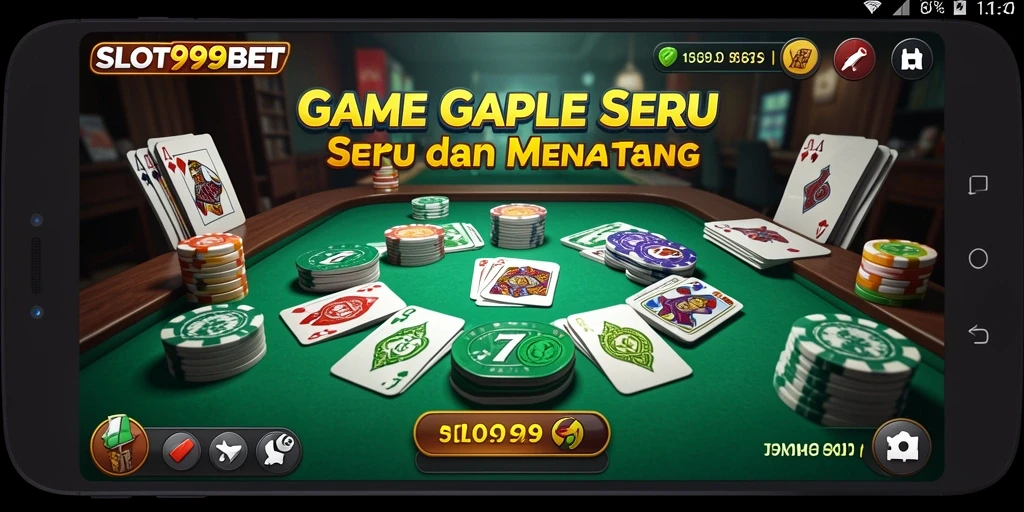 Tampilan gameplay SLOT99BET yang menarik dalam permainan Gaple.